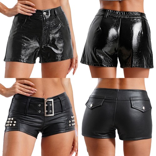 Damen fauxleder bootyshorts - damen,