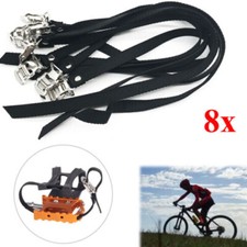 8x Fahrrad Pedalriemen schwarz Straps Vintage Rennrad Fixie Spanngurt - 50cm