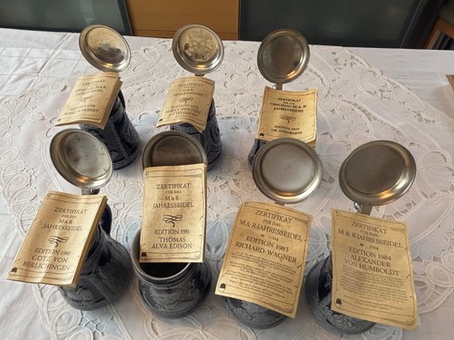 Bierkrug mit zinndeckel - bierkrug, &