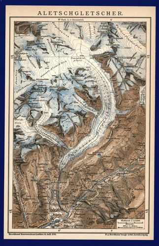 Landkarte anno 1898 - , aletsch