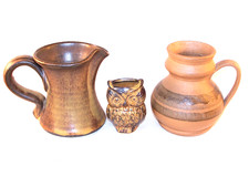 Keramik Vintage Vase-Eule, Henkel-Vase, Kännchen, H. 5,5 /8,5 /8 cm, TOP-Zust.