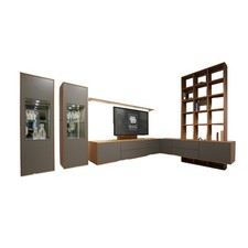 Musterring Wohnwand Kara-Frame VZ Eiche Sand Lack Taupe mit TV-Halterung