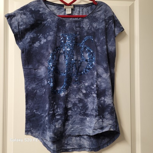 Dunkelblaues batik shirt mit - shirt,