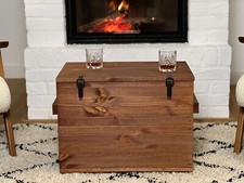 Truhe Couchtisch Holz massiv Wohnzimmertisch Truhentisch Kiste vintage shabby
