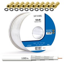 Koaxialkabel 100m 135dB ULTRA HD EDITION Antennenkabel TV SAT Kabel DIGITAL