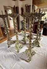 6 Antike Kerzenleuchter Kirche Messing Versilbert