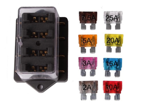 12v 24v 4fach sicherungshalter - 12v/24v,