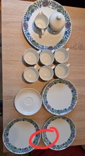 Rosenthal Kaffeeservice Floral, je 6 Tassen, Teller, Unterteller, Dose, Kännchen