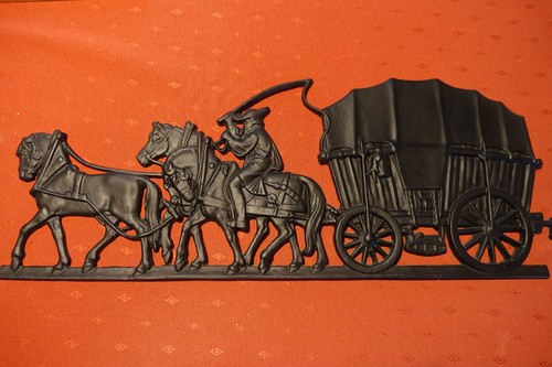 Gußeisen relief 3 pferde - -,