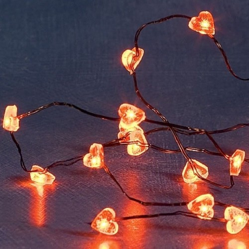 Led lichterkette herz - 20er, rot