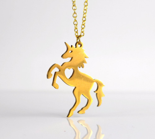 Anhänger einhorn pferd gold - anhänger,