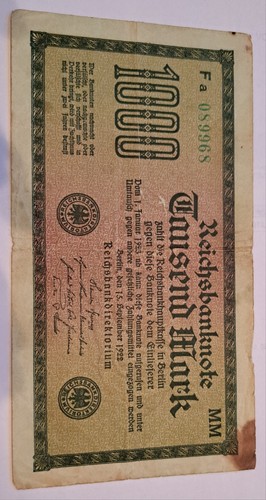 Reichsbank note 1000 - note,