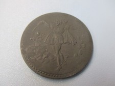 um 1899 MEPHISTO zaubert ROSE : Medaille Metall 33,5 mm ( Bühne ZAUBEREI ? )