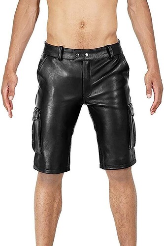 Herren echtleder cargoshorts - herren,
