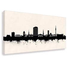 Kunstdruck auf Leinwand - Skyline Dortmund SW (div. Größen) Street Art Graffiti