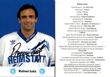 RAINER LUTZ Autogramm AK Autogrammkarte Eishockey EHC HEDOS München