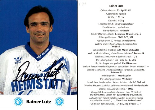 Rainer lutz autogramm - rainer, ak