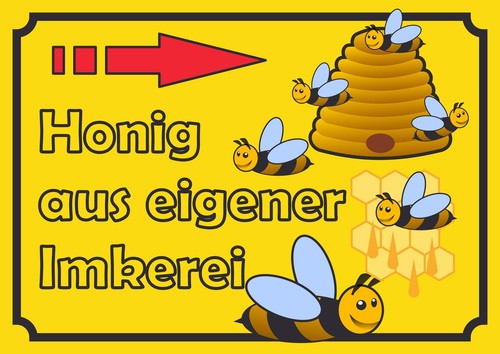 Verkaufsschild schild honig - verkaufsschild,