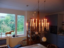 Kerzenleuchter Kronleuchter 16-Flammig Oval: 68x58 cm H=75 cm Handarbeit Eisen