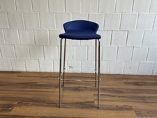 SMV Barhocker Leder stapelbar blau chrom