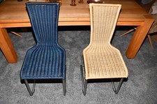 2 x 4 Design-Klassiker Stühle „Jimmy“ (Bacher), Freischwinger, Gestell mattiert