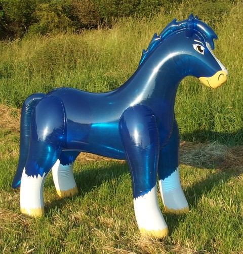 Aufblasbares pferd blau - aufblasbares,