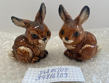 2x Goebel Porzellanfiguren Hasen 34815 & 34816  Länge  8cm,Höhe 9cm │ Sehr schön