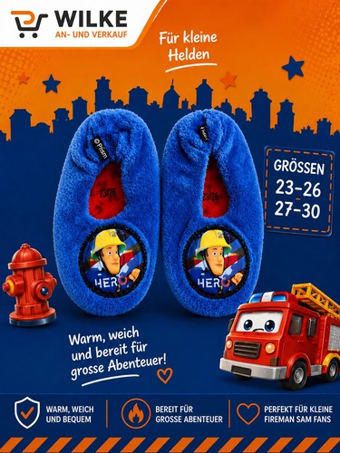 Hausschuhe feuerwehrmann sam - feuerwehrmann,