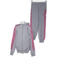 Adidas, Trainingsanzug Set, Größe: 152, Baumwolle/Polyester, Grau/Pink #m4e