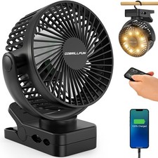 Ventilator Akku Clip Fernbedienung USB wiederaufladbar mit LED-Lichtern (V14)