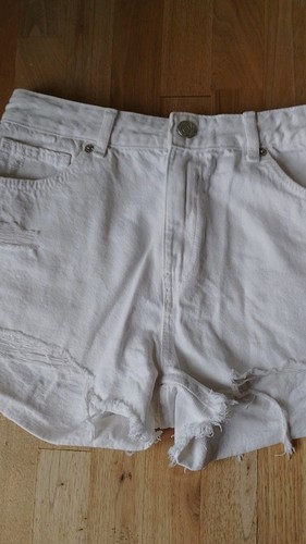 Jeansshort weiß cut out - jeansshort,