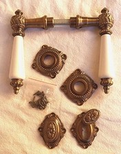 Antik Style Türklinke Messing BB Rosetten Tür Griff Türgriffe Türbeschlag R30AW