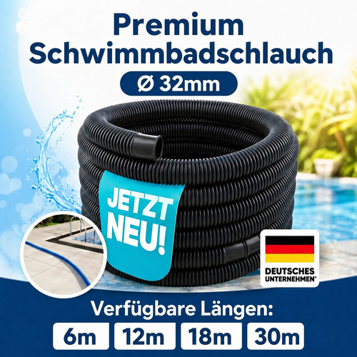 Poolschlauch 32mm schwarz - Ø,