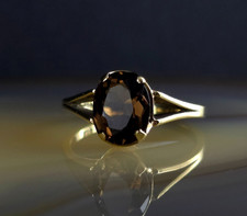 Ring Gold 333 Rauchquarz leuchtend 18,5 mm - elegant zeitlos schön & funkelnd