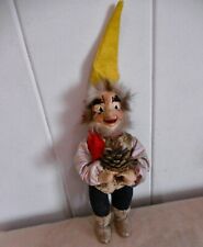 Alte Dresdner Künstler- Puppe Wichtel Zwerg  Stoff Filz Handarbeit 50er rar
