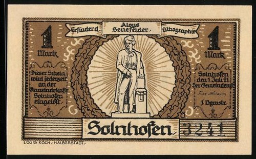 Notgeld solnhofen 1921 - solnhofen, 1921,