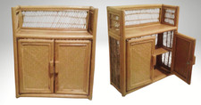 Vintage rattan hängeschrank - vintage,