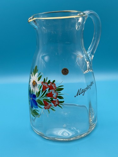 Vintage glaskrug handbemalt - vintage,