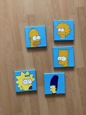 Simpsons Original Gemälde 15x15 Leinwand Bild Acryl  Unikat - Selbstgemalt
