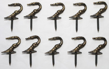 10 Ornamenthaken-Zierhaken-Kleiderhaken-Messing bronziert-Hartlack beschichtet