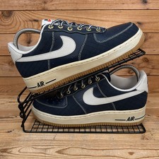 Nike Turnschuhe Herren UK 6 Air Force 1 Obsidian Light Bone Gummisohle Leder Schuhe