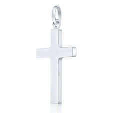 Kreuz Anhänger Groß Massiv 925 Sterlingsilber Gestempelt Damen Herren Poliert