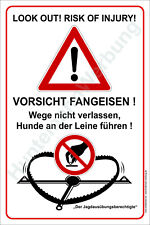 Vorsicht Fangeisen Wege nicht