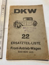 DKW 22, Ersatzteil-Lister, Front-Antrieb-Wagen 500/600ccm