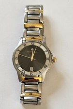 Maurice Lacroix Miros Quarzuhr 69743, bicolor 36 mm, unisex, Zifferblatt schwarz