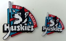 2 Patch, Ärmelabzeichen,Aufnäher EC Kassel Huskies , Größe  72x80 mm + 45x50 mm