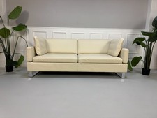 Brühl Alba Sofa Creme Beige Leder Designer Couch Funktional Schlaffunktion
