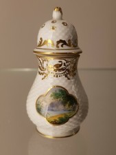 Potschappel Dresdner Porzellan Seltener Zuckerstreuer, Gewürzst. Watteau, Gold 