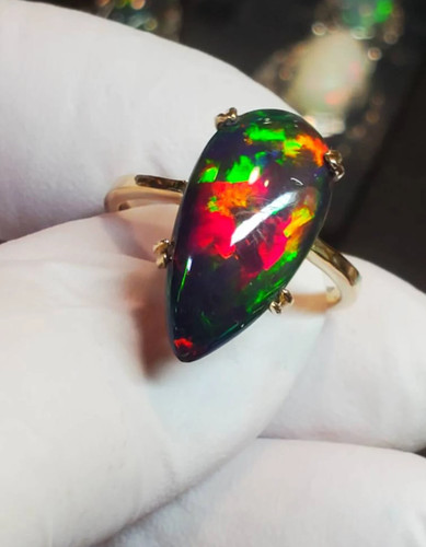 Natürlicher feueropal ring - natürlicher,