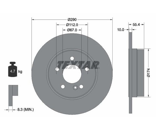 Textar bremsscheibe pr - textar,